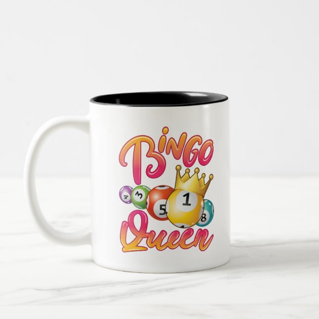 Tasse 2 Couleurs Joueuse de Bingo Queen Women (Gauche)