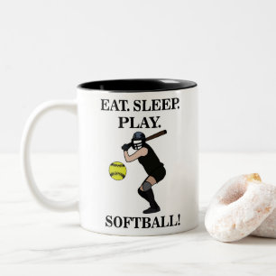 Tasse 2 Couleurs Joueuse de softball 