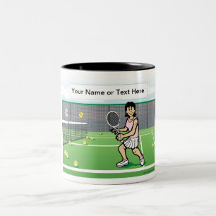 Tasse 2 Couleurs Joueuse de tennis - Dessin féminin