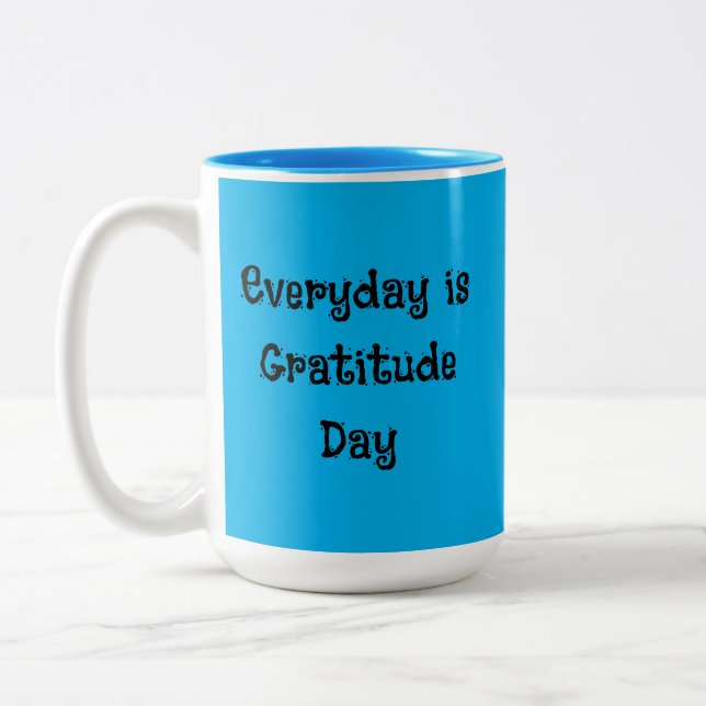 Tasse 2 Couleurs Jour de Gratitude Jour Inspiration (Gauche)