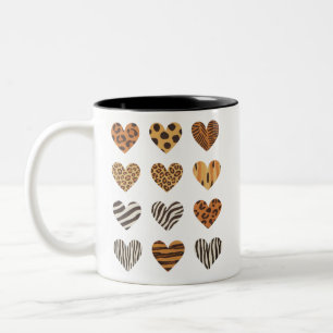 Tasse 2 Couleurs Jour de la Saint-Valentin Cœur Léopard Mignon