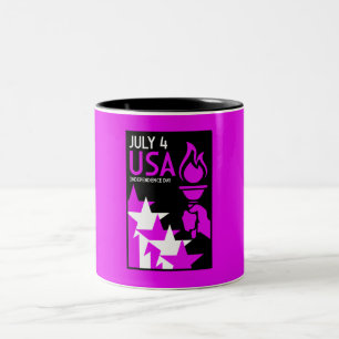 Tasse 2 Couleurs Jour de l'indépendance américaine
