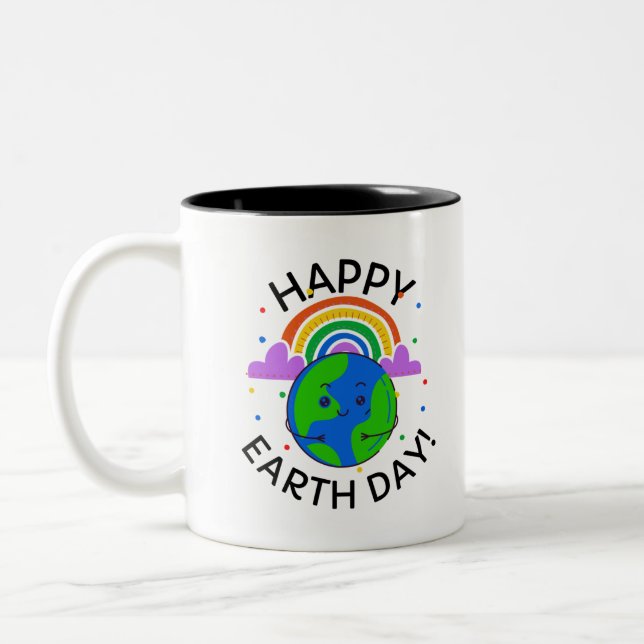 Tasse 2 Couleurs Jour des terres heureux (Gauche)