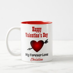 Tasse 2 Couleurs Jour des Valentines, un joyeux amour du coeur pour