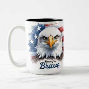 Tasse 2 Couleurs Jour des vétérans-Aigle américain-Foyer des braves