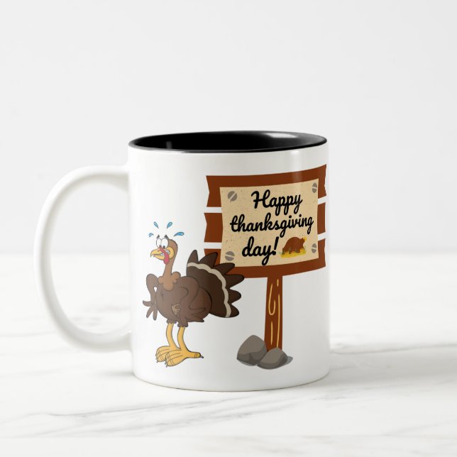 Tasse 2 Couleurs Jour du bon thanksgiving amusant (Gauche)