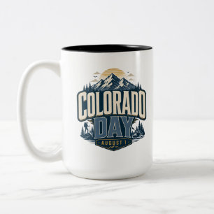 Tasse 2 Couleurs Jour du Colorado, Colorado 150e patriotique Rétro 