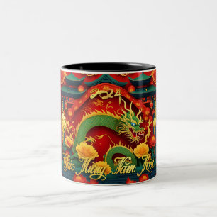 Tasse 2 Couleurs Jour du dragon vert vietnamien 2024 2TMug1