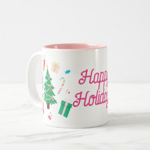 Tasse 2 Couleurs Jour férié de Noël de Preppy