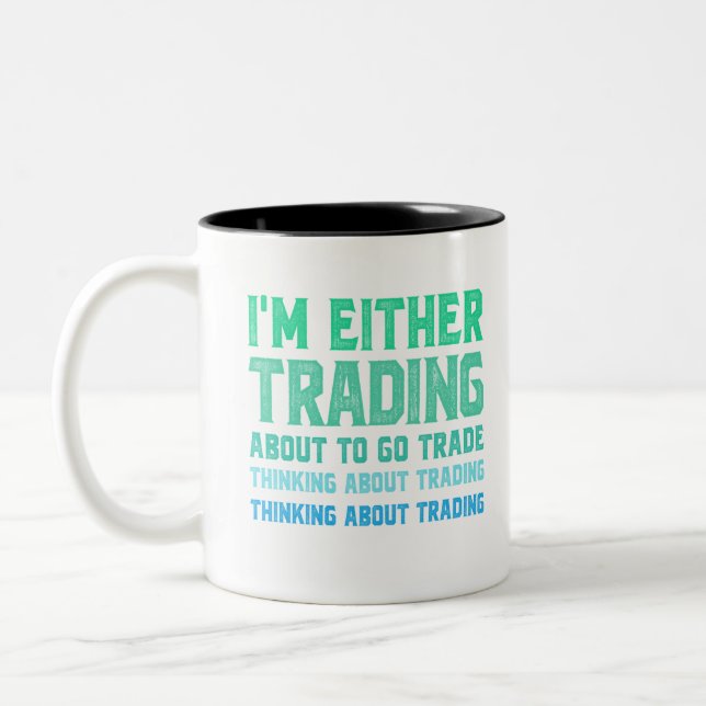 Tasse 2 Couleurs Jour Trader Devis Stock marché drôle Cadeau (Gauche)