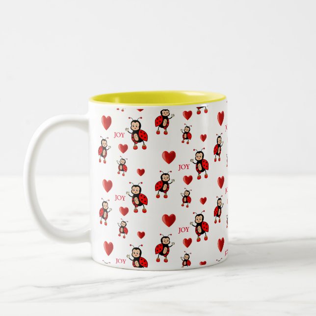 Tasse 2 Couleurs Joy Texte sur le blanc (Gauche)