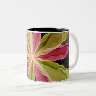 Tasse 2 Couleurs Joy, Vert rose Anthracite Imaginaire Fleur Fractal