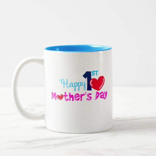 Tasse 2 Couleurs Joyeuse 1ère fête des mères (Gauche)