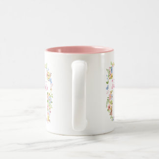Tasse 2 Couleurs Joyeuse croix florale du printemps de Pâques