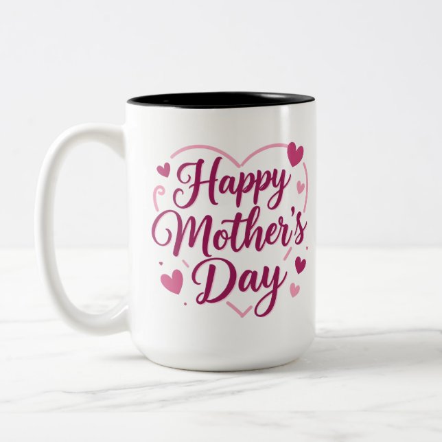 Tasse 2 Couleurs Joyeuse fête des Mères (Gauche)