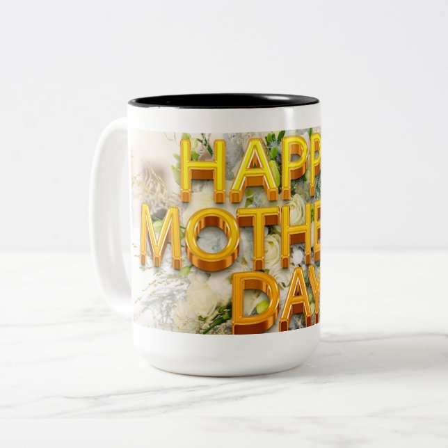 Tasse 2 Couleurs Joyeuse fête des Mères (Devant gauche)