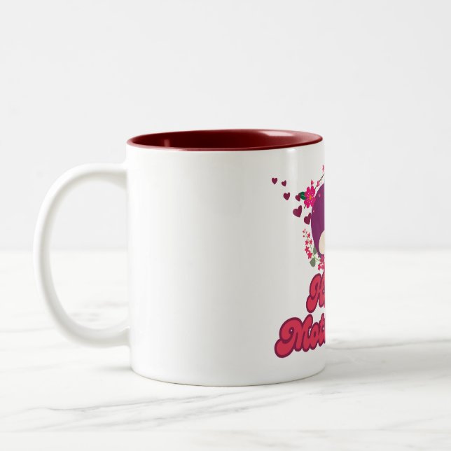 Tasse 2 Couleurs Joyeuse fête des mères Création Branchée (Gauche)