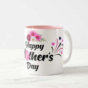 Tasse 2 Couleurs Joyeuse fête des Mères design moderne unique pour 