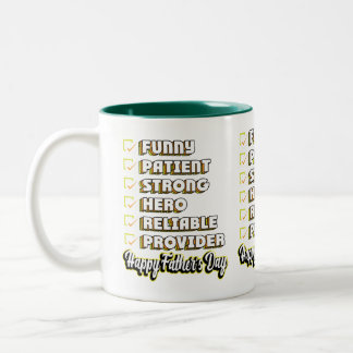 Tasse 2 Couleurs Joyeuse Fête des Pères Liste drôle de contrôle Hér