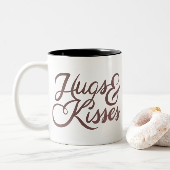 Tasse 2 Couleurs Joyeuse Saint-Valentin  (Avec donut)
