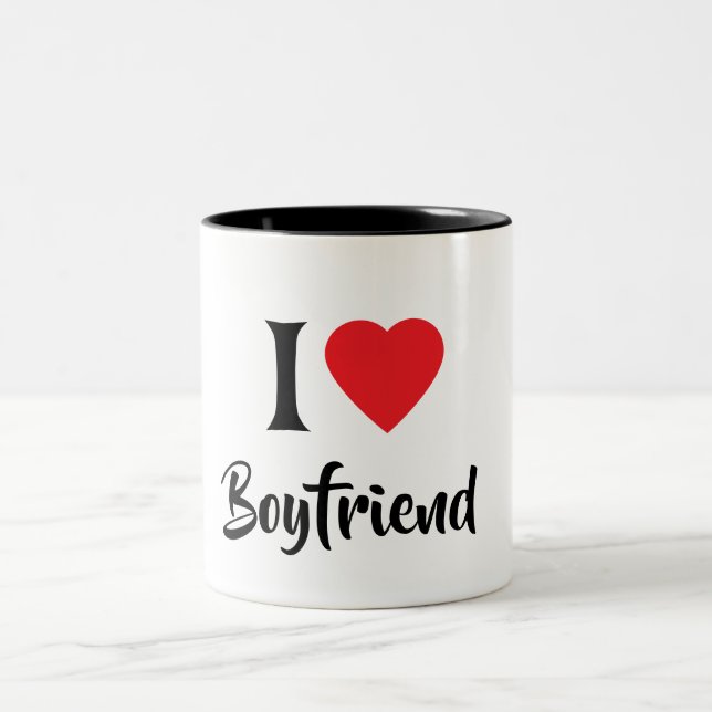 Tasse 2 Couleurs Joyeuse Saint-Valentin petit cœur rouge mignon (Centre)