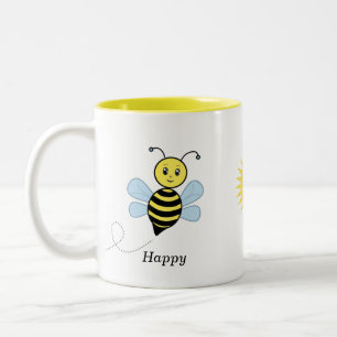 Tasse 2 Couleurs Joyeuses abeilles et soleil mignon