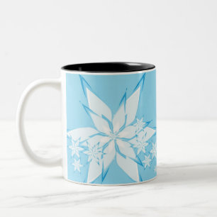 Tasse 2 Couleurs Joyeuses fêtes avec l'art du flocon de neige