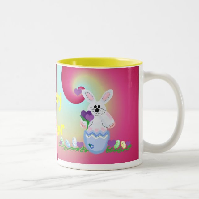 Tasse 2 Couleurs Joyeuses Pâques (Droit)