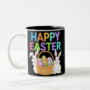 Tasse 2 Couleurs Joyeuses Pâques 2025  Œufs Lapin Mignon