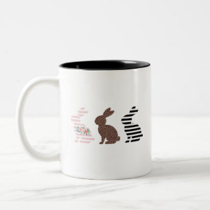 Tasse 2 Couleurs Joyeuses Pâques Mignon Léopard de Pâques Lapin