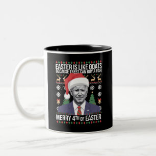 Tasse 2 Couleurs Joyeux 4 ème de Pâques Funny Biden Vilain Noël