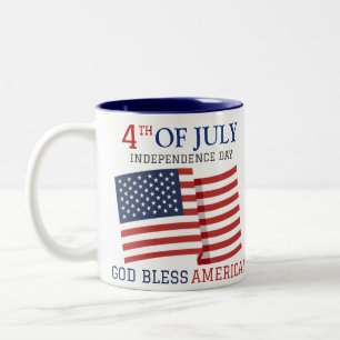 Tasse 2 Couleurs Joyeux 4 juillet fête de l'Indépendance