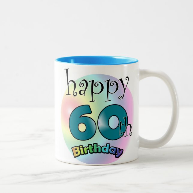Tasse 2 Couleurs Joyeux 60e anniversaire (Droit)