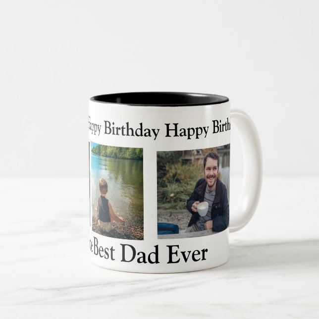 Tasse 2 Couleurs Joyeux anniversaire au meilleur papa jamais (Devant droit)