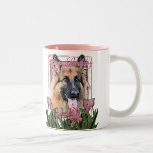 Tasse 2 Couleurs Joyeux anniversaire - berger allemand - aux