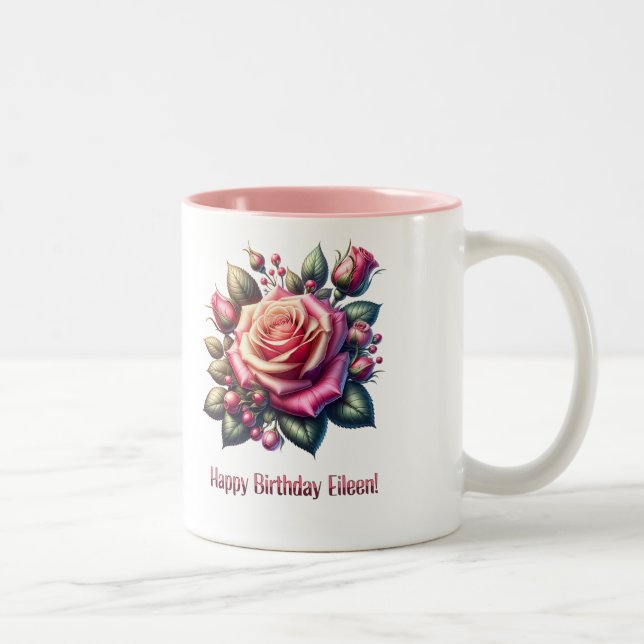 Tasse 2 Couleurs Joyeux anniversaire Eileen (Droit)