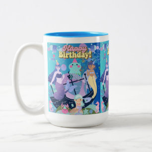 Tasse 2 Couleurs Joyeux anniversaire ! mignonne sirène