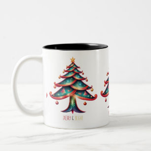Tasse 2 Couleurs Joyeux arbre lumineux