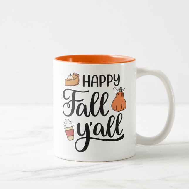 Tasse 2 Couleurs Joyeux automne Y'all (Droit)