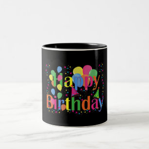 Tasse 2 Couleurs Joyeux Ballons de fête d'anniversaire