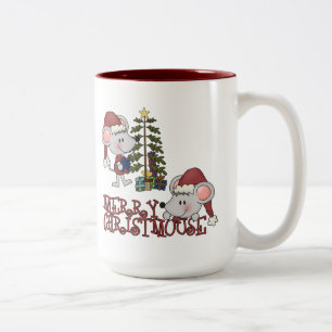 Tasse 2 Couleurs Joyeux Christmouse avec l'arbre