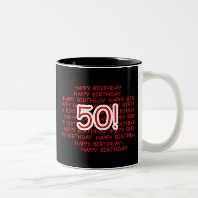 Tasse 2 Couleurs Joyeux cinquantième anniversaire (Droit)
