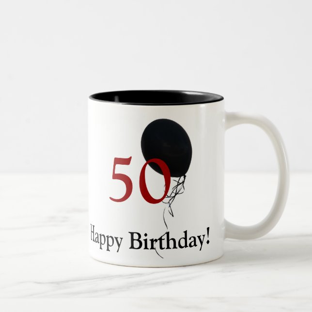 Tasse 2 Couleurs joyeux cinquantième anniversaire (Droit)