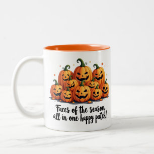 Tasse 2 Couleurs Joyeux Citrouille Patch Face