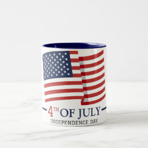 Tasse 2 Couleurs Joyeux drapeau américain 4 juillet Fête de l'Indép