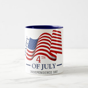 Tasse 2 Couleurs Joyeux drapeau américain 4 juillet Fête de l'Indép