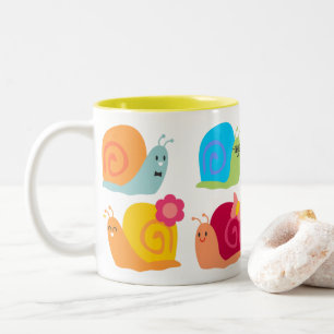 Tasse 2 Couleurs Joyeux escargots mignons