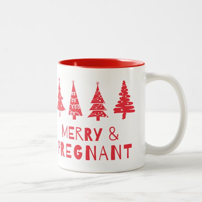 Tasse 2 Couleurs Joyeux et enceinte à Noël (Droit)