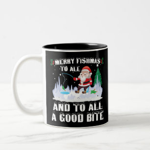 Tasse 2 Couleurs Joyeux Fishmas Poisson Drôle Pêcheur Noël