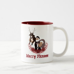 Tasse 2 Couleurs Joyeux fitness Noël drôle couverture
